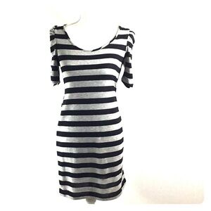 3/$20 Delirious Gray Black Striped Dress Size 5